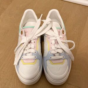 Louis Vuitton White Multicolor Pastel Sneakers size 6